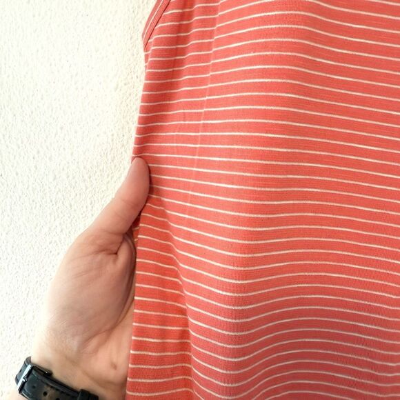 Toad & Co Samba Paseo Coral Striped Tank Midi Dress Size Medium - Picture 6 of 8
